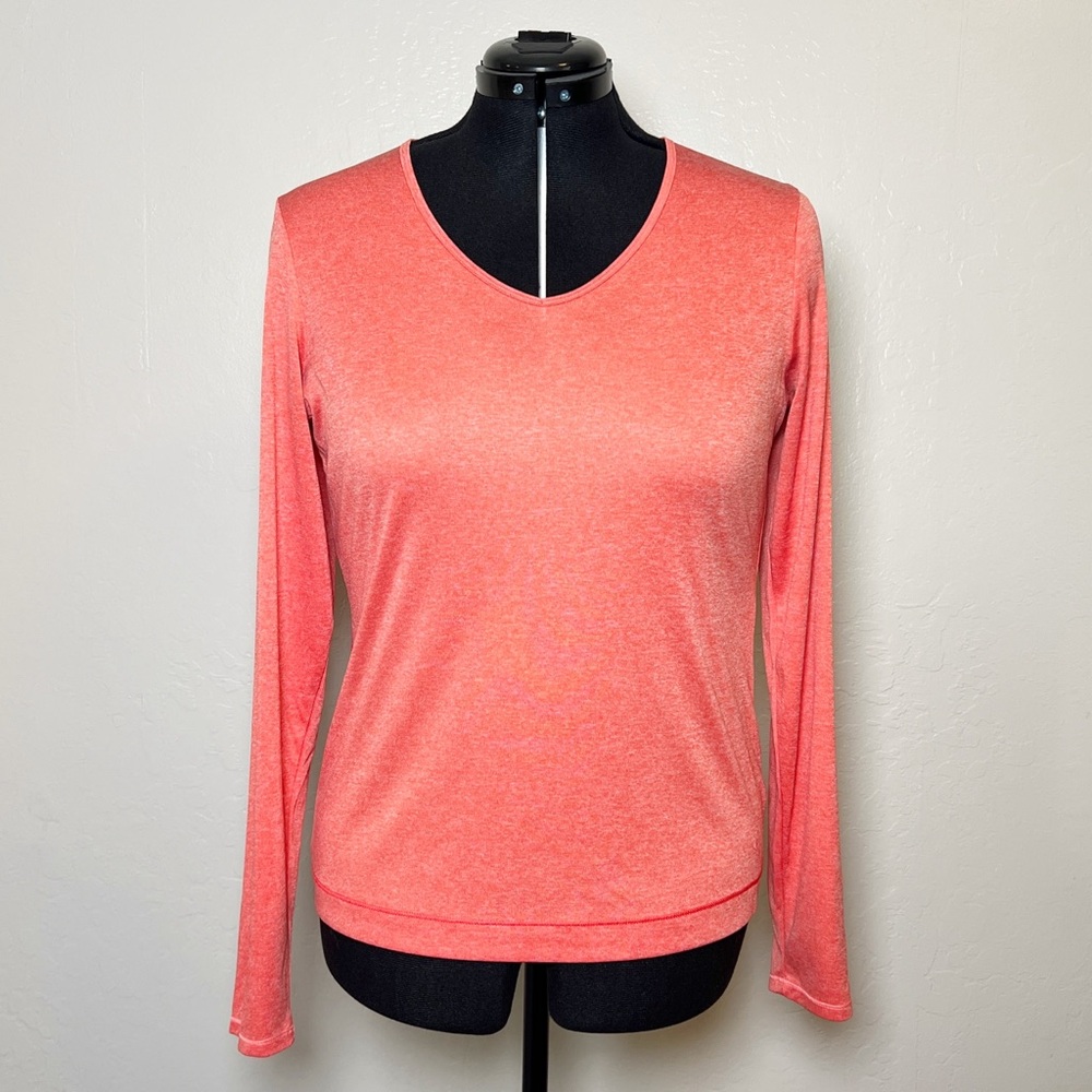 •MOUNTAIN HARDWEAR• Fitted V-Neck‎ Long Sleeve Moisture-Wicking Top Size Large